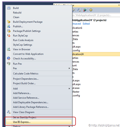 Run “IIS Express” and “Cassini” simultaneously in Visual Studio 2010 ...