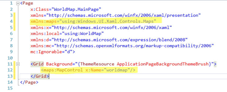 UWP Map Control