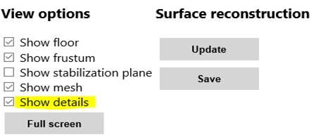 Show Details Mesh of the Room